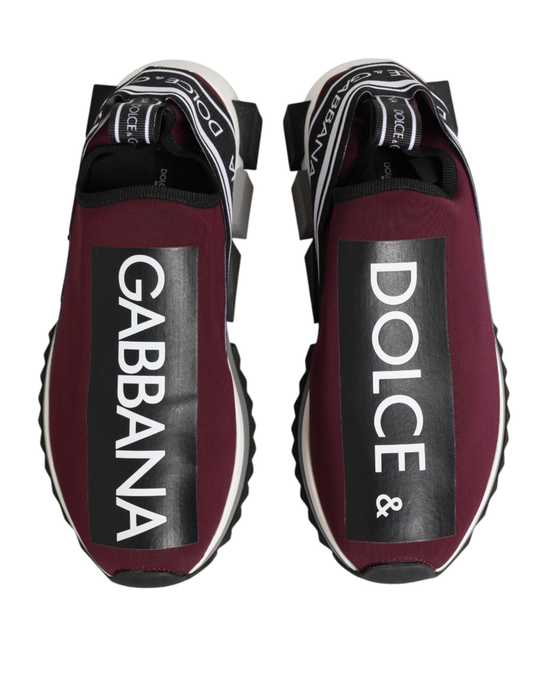 Dolce &amp; Gabbana Maroon Slip On Sorrento Men Sneakers Shoes