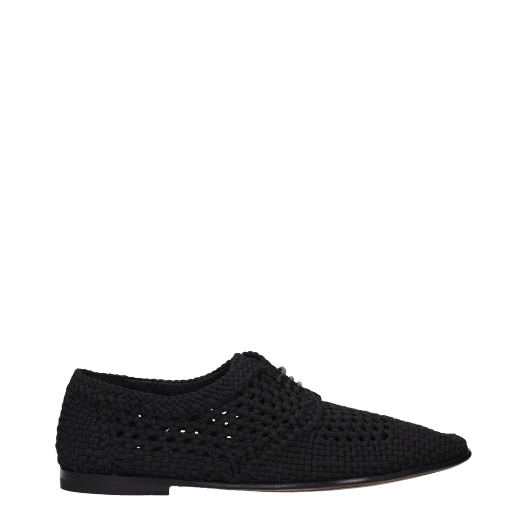 Dolce &amp; Gabbana Black Fabric Oxfords And Derbies