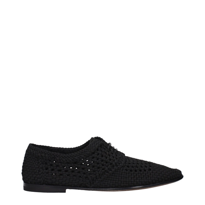 Dolce &amp; Gabbana Black Fabric Oxfords And Derbies