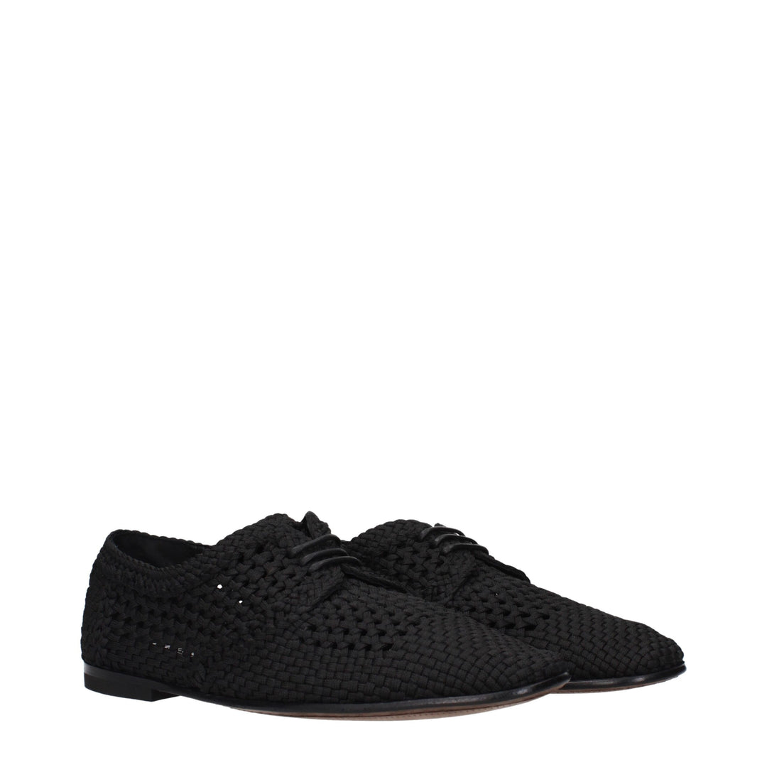 Dolce &amp; Gabbana Black Fabric Oxfords And Derbies