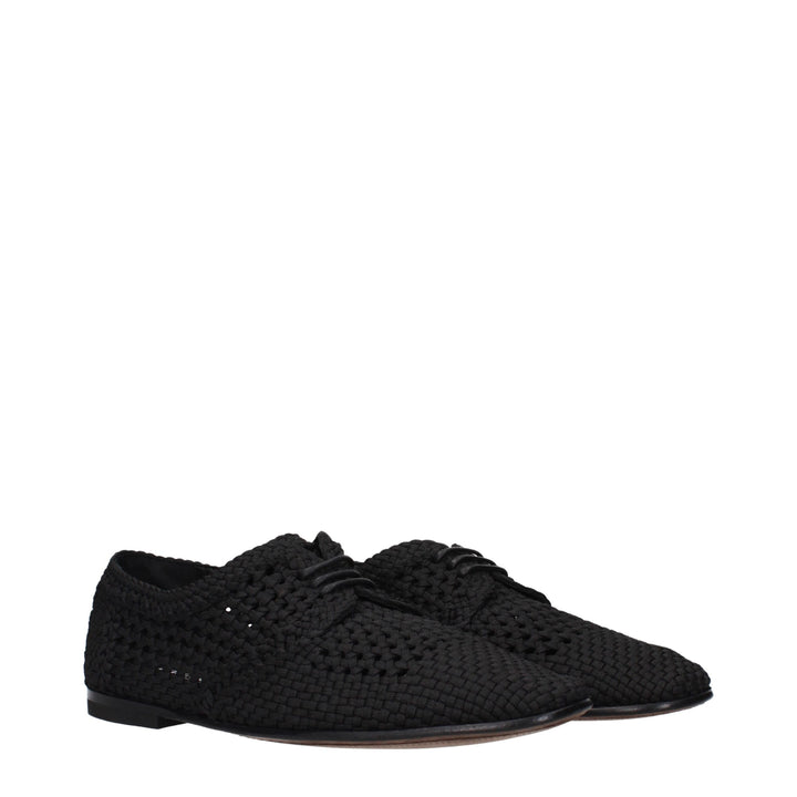 Dolce &amp; Gabbana Black Fabric Oxfords And Derbies