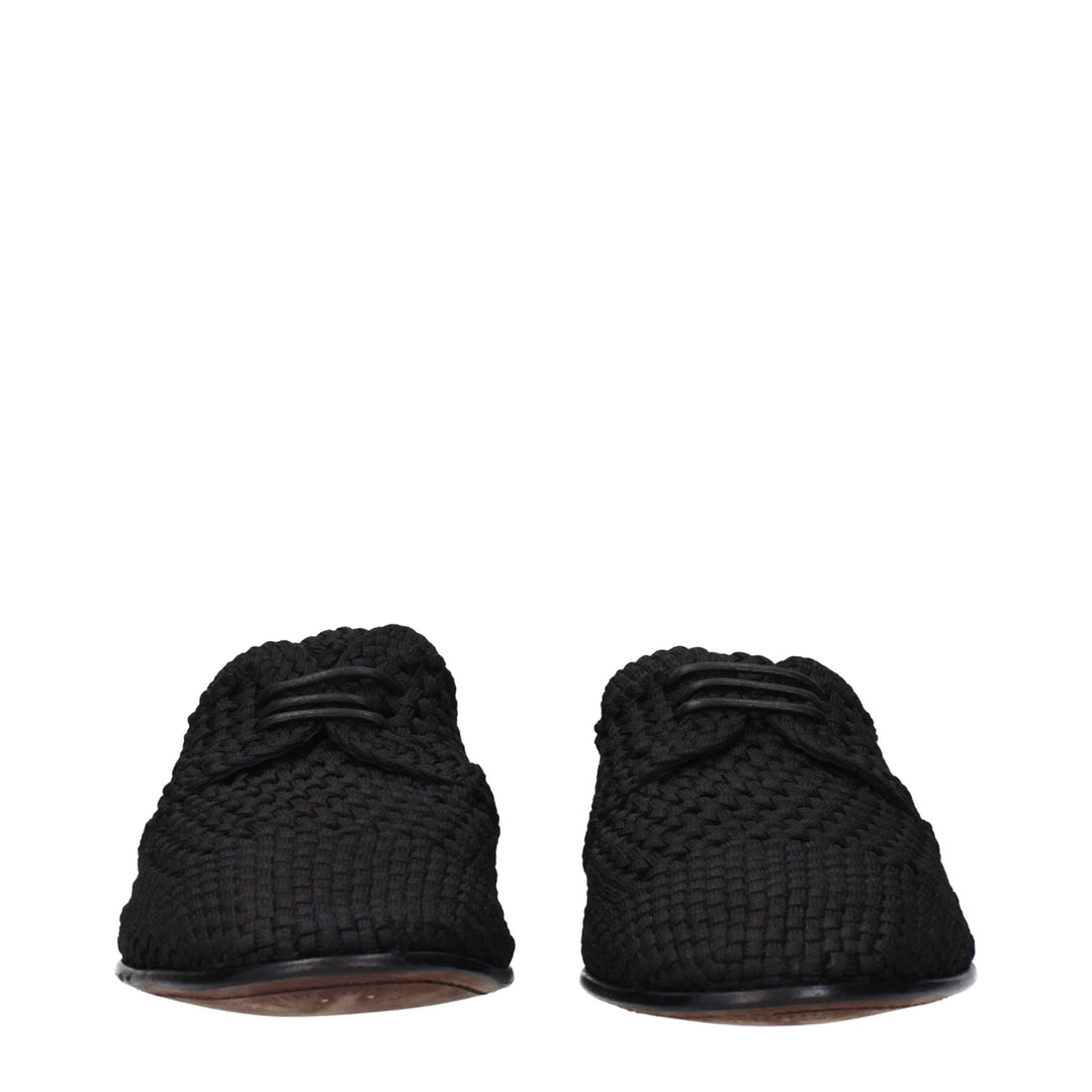 Dolce &amp; Gabbana Black Fabric Oxfords And Derbies