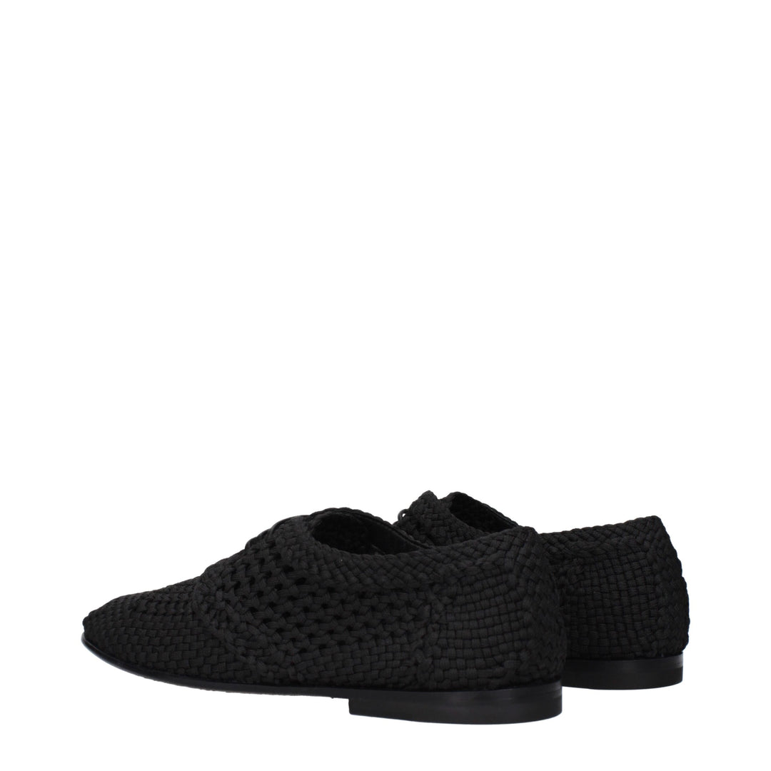 Dolce &amp; Gabbana Black Fabric Oxfords And Derbies