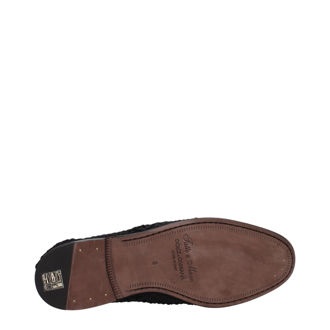 Dolce &amp; Gabbana Black Fabric Oxfords And Derbies