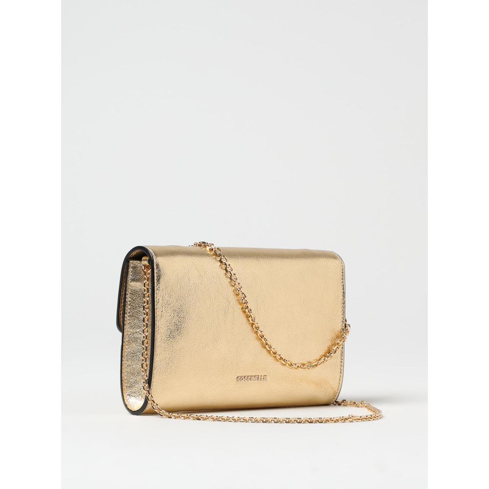 Coccinelle Gold Leather Shoulder Bag