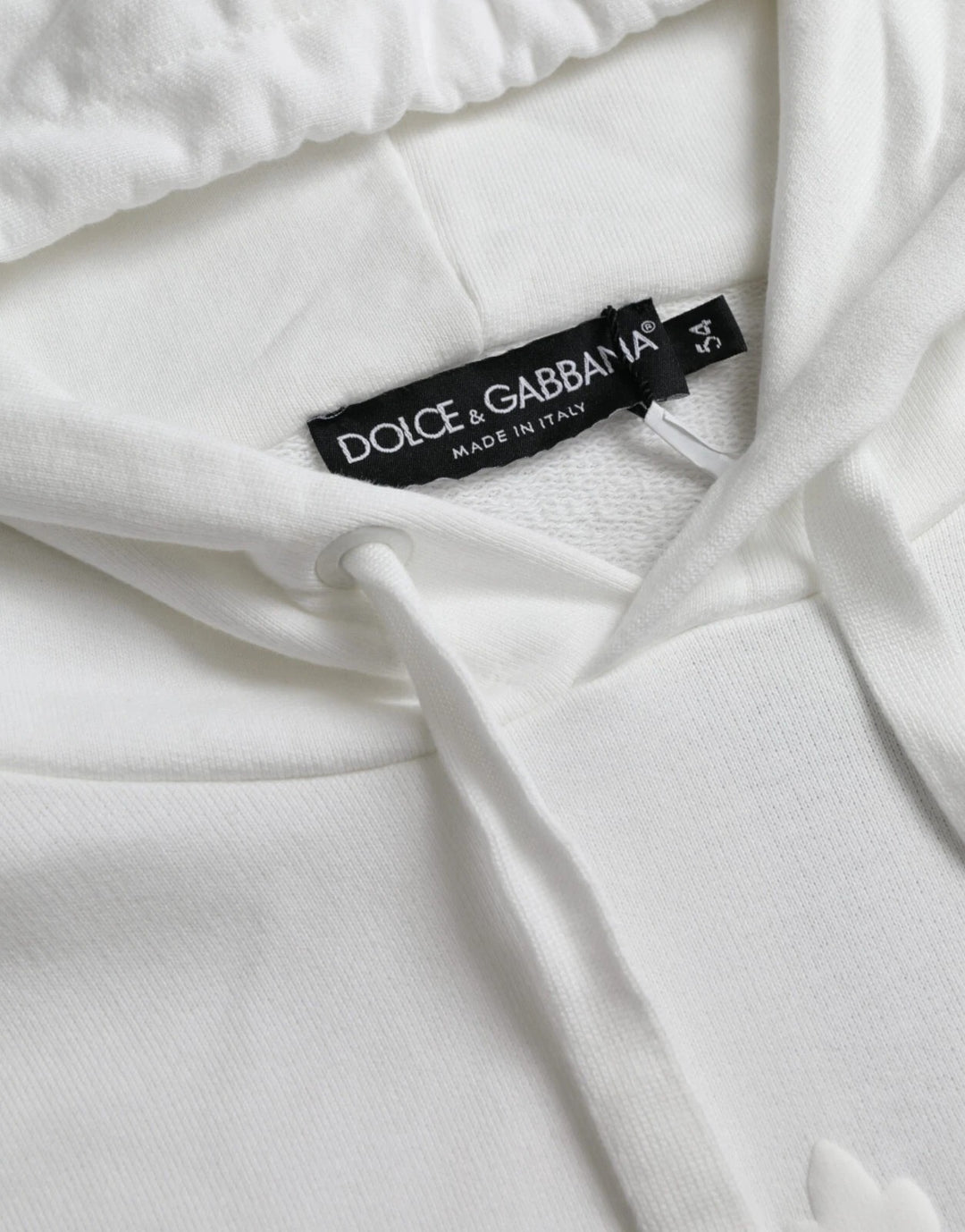 Dolce &amp; Gabbana White Cotton Hooded Pullover Sweatshirt Men