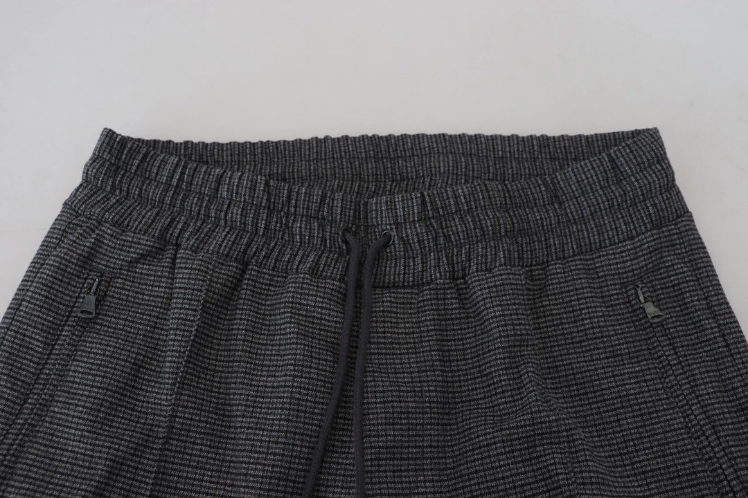 Dolce &amp; Gabbana Gray Striped Wool Skinny Trouser Pants