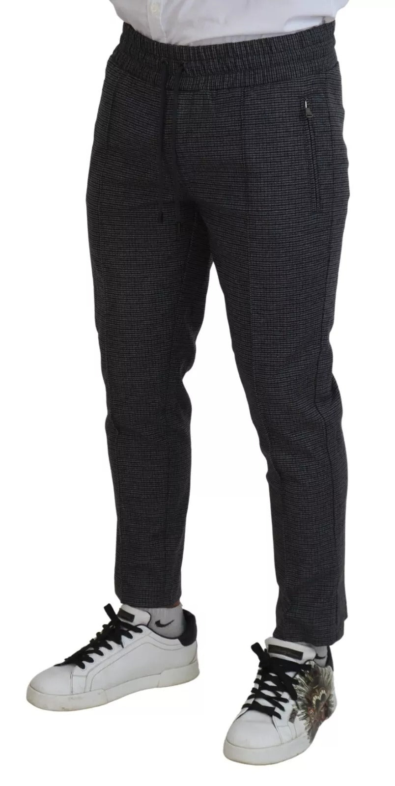 Dolce &amp; Gabbana Gray Striped Wool Skinny Trouser Pants