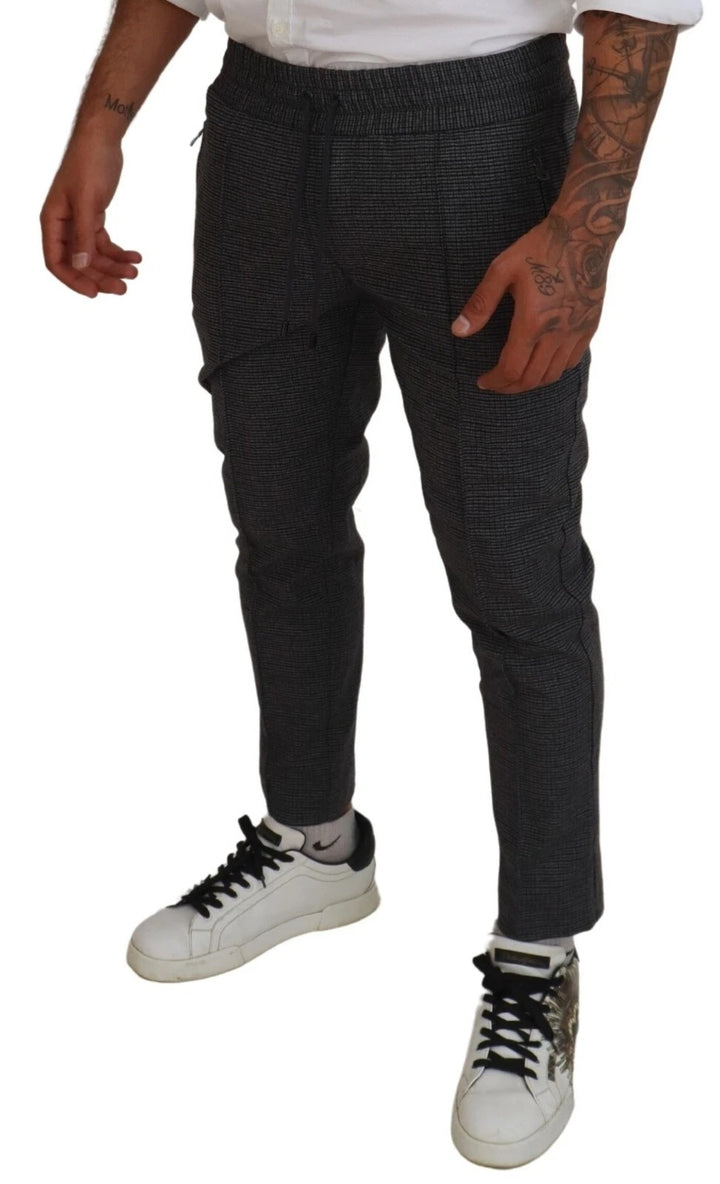 Dolce &amp; Gabbana Gray Striped Wool Skinny Trouser Pants
