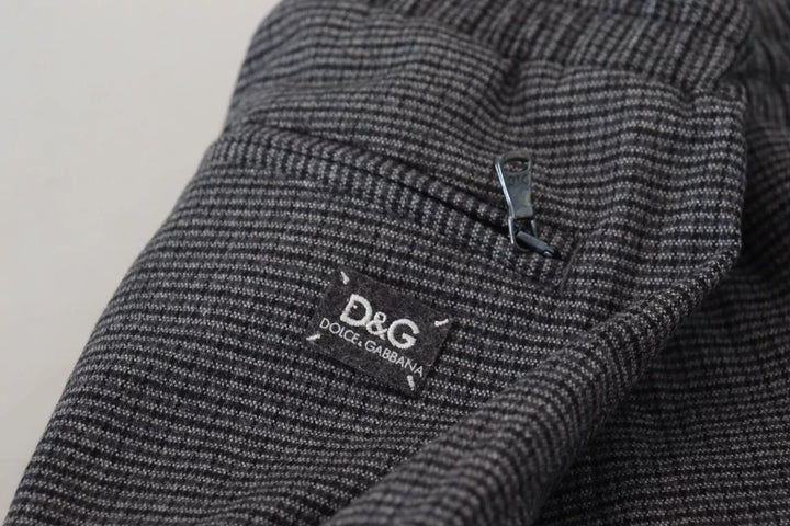 Dolce &amp; Gabbana Gray Striped Wool Skinny Trouser Pants