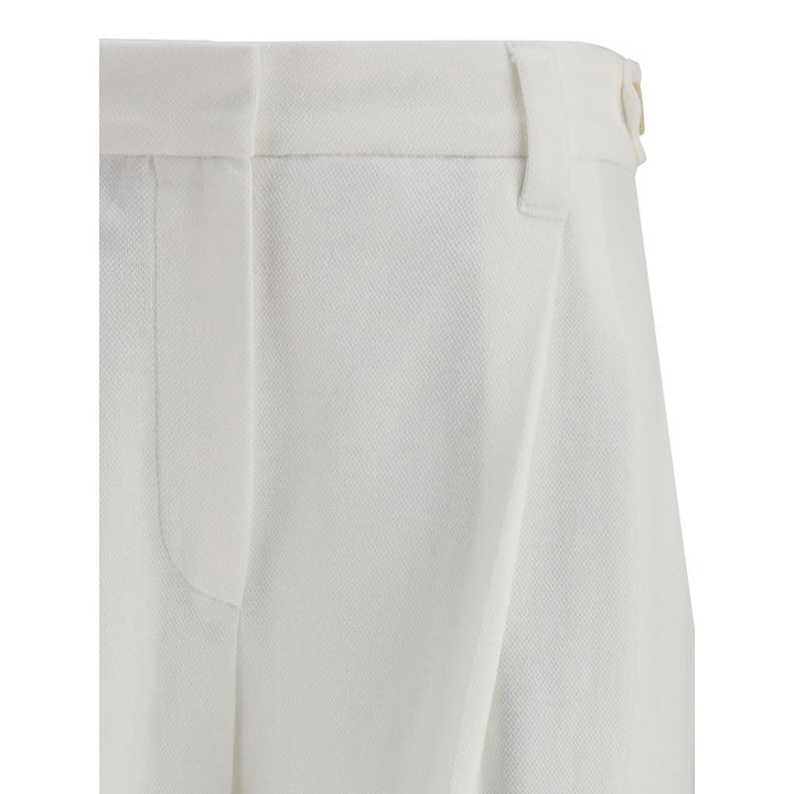 Brunello Cucinelli White Cotton Dress Pants