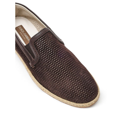 Dolce & Gabbana Brown Suede Leather Espadrilles