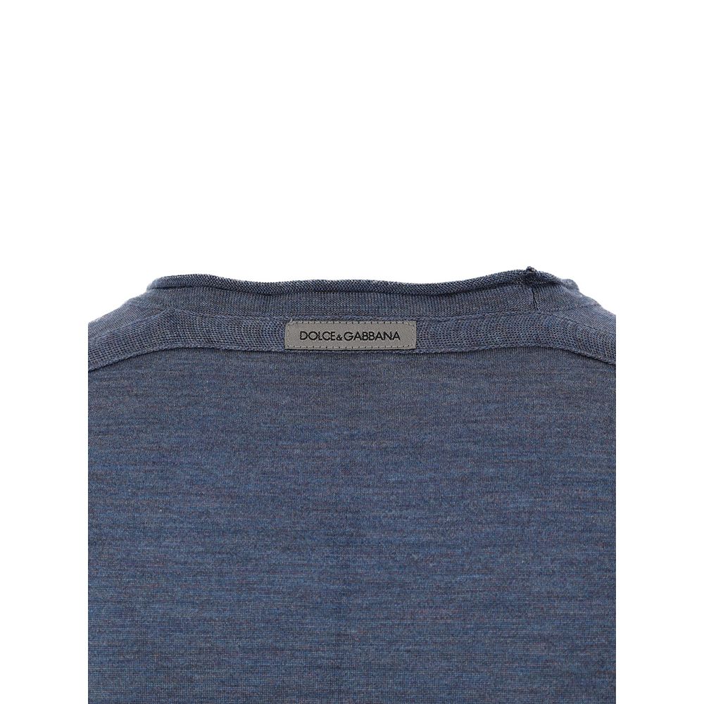 Dolce &amp; Gabbana Blue Silk Sweatshirt