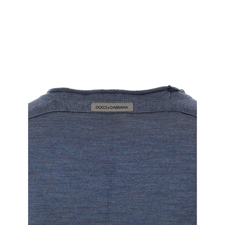 Dolce &amp; Gabbana Blue Silk Sweatshirt