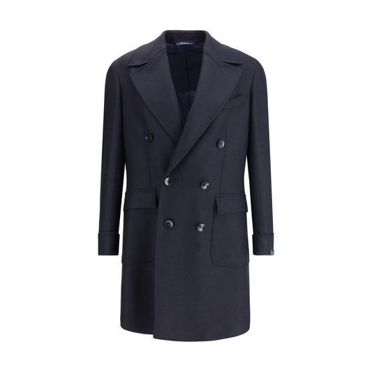 Gi Capri Blue Fleece Wool Coat