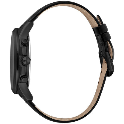 Just Cavalli Black Leather Dress Watch