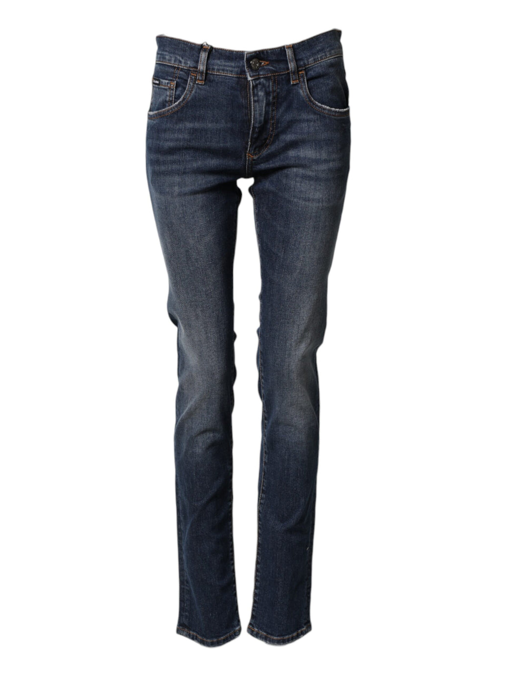 Dolce &amp; Gabbana Blue Cotton Stretch Skinny Men Denim Jeans
