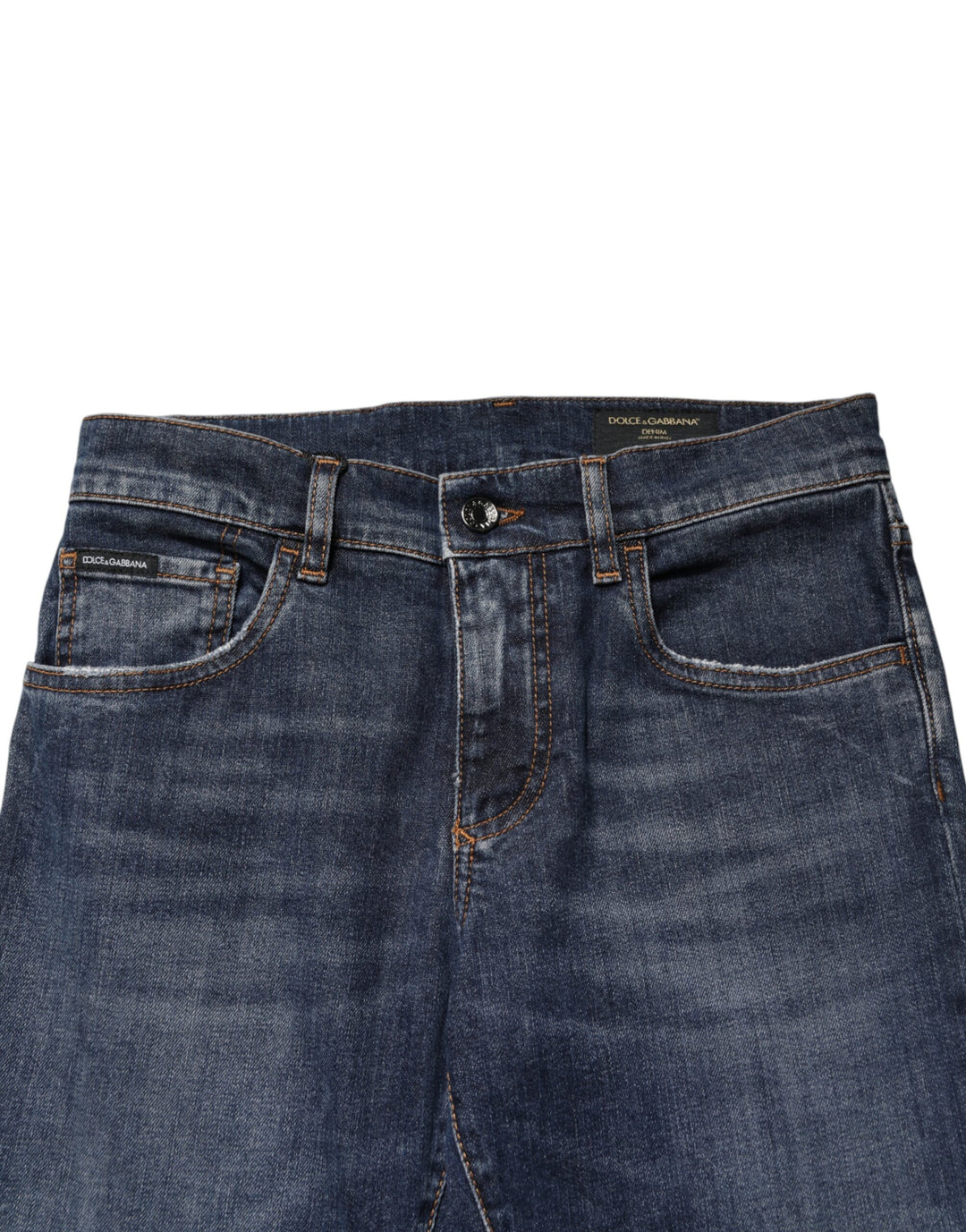 Dolce &amp; Gabbana Blue Cotton Stretch Skinny Men Denim Jeans