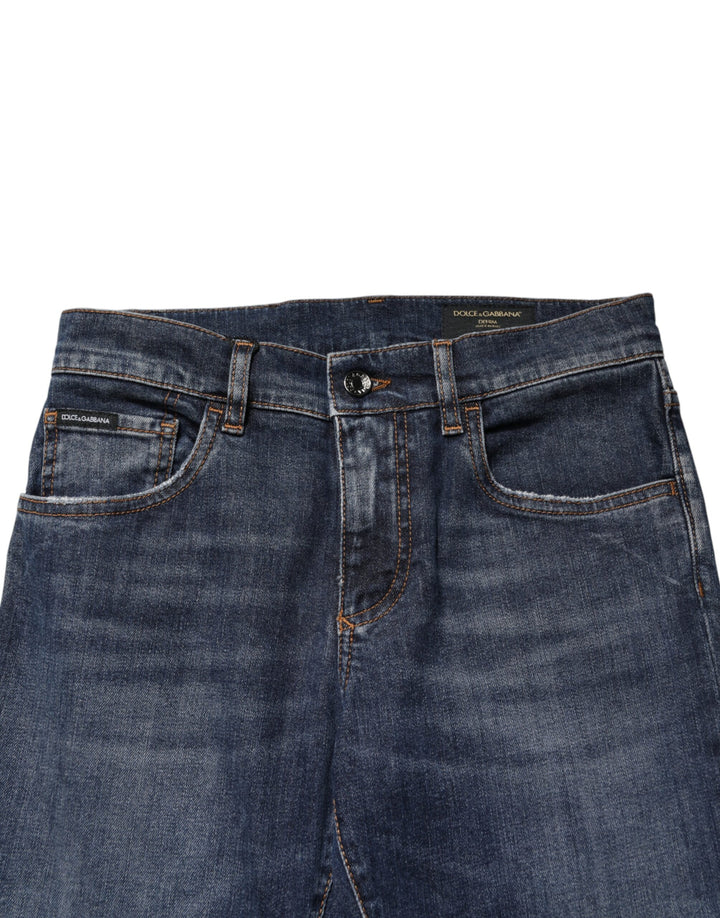 Dolce &amp; Gabbana Blue Cotton Stretch Skinny Men Denim Jeans