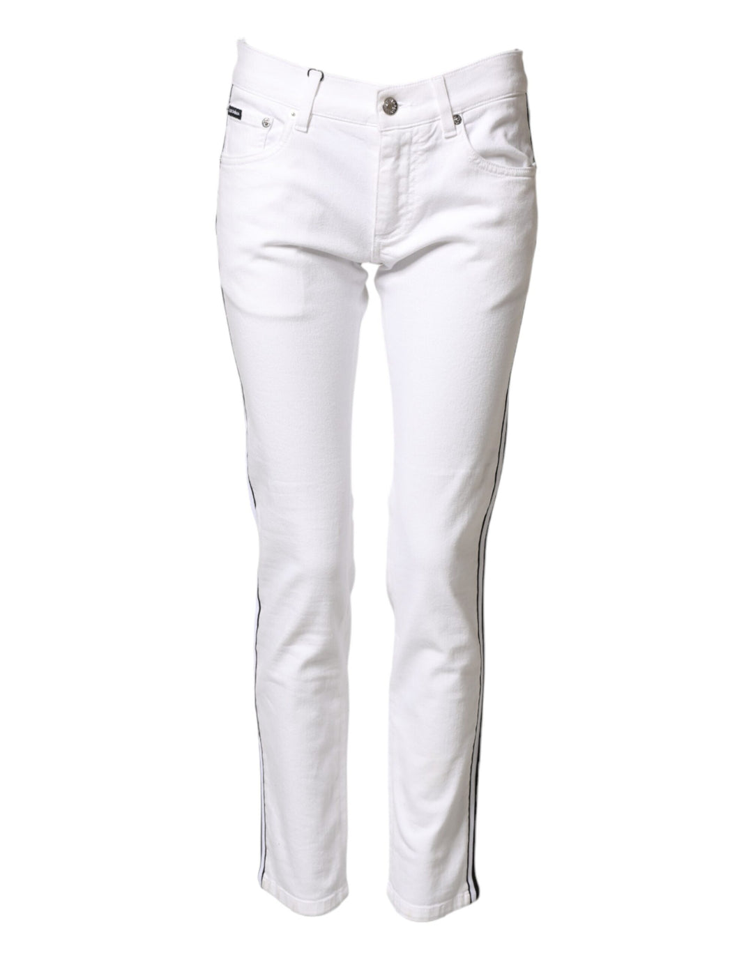 Dolce &amp; Gabbana White Cotton Stretch Skinny Men Denim Jeans