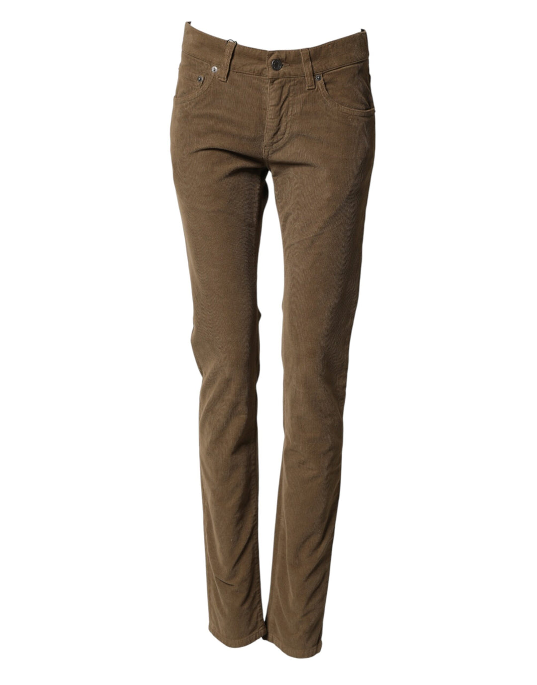 Dolce &amp; Gabbana Brown Cotton Stretch Skinny Men Denim Jeans
