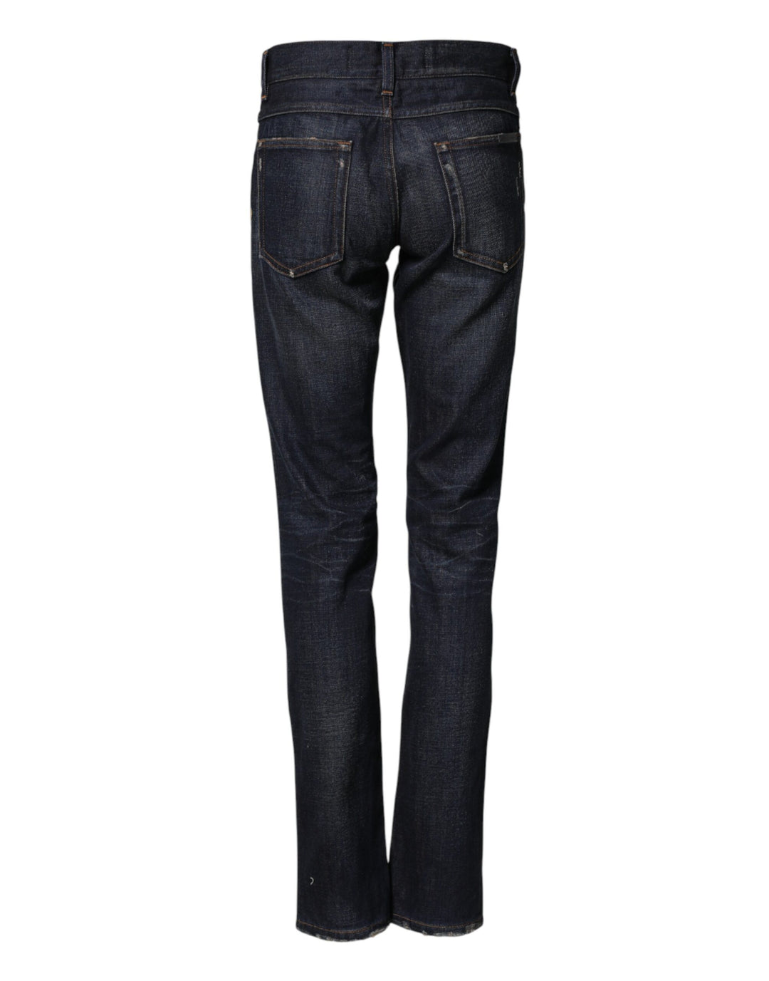 Dolce &amp; Gabbana Dark Blue Watch GOLD Men Skinny Denim Jeans