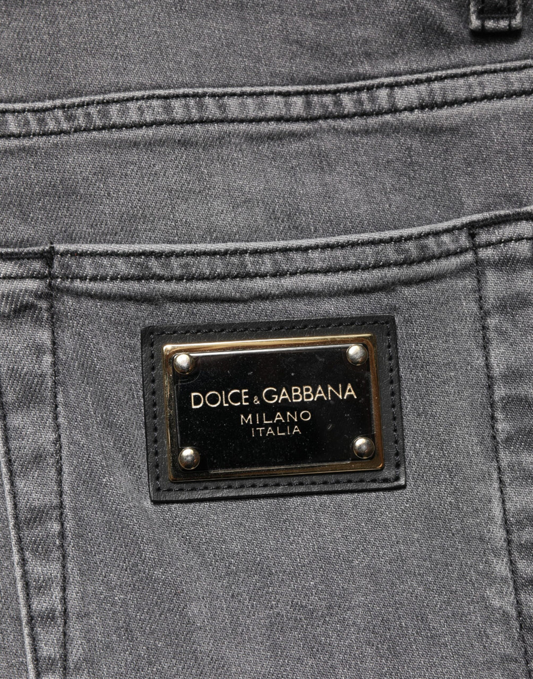 Dolce &amp; Gabbana Gray Cotton Mid Waist Skinny Denim Jeans
