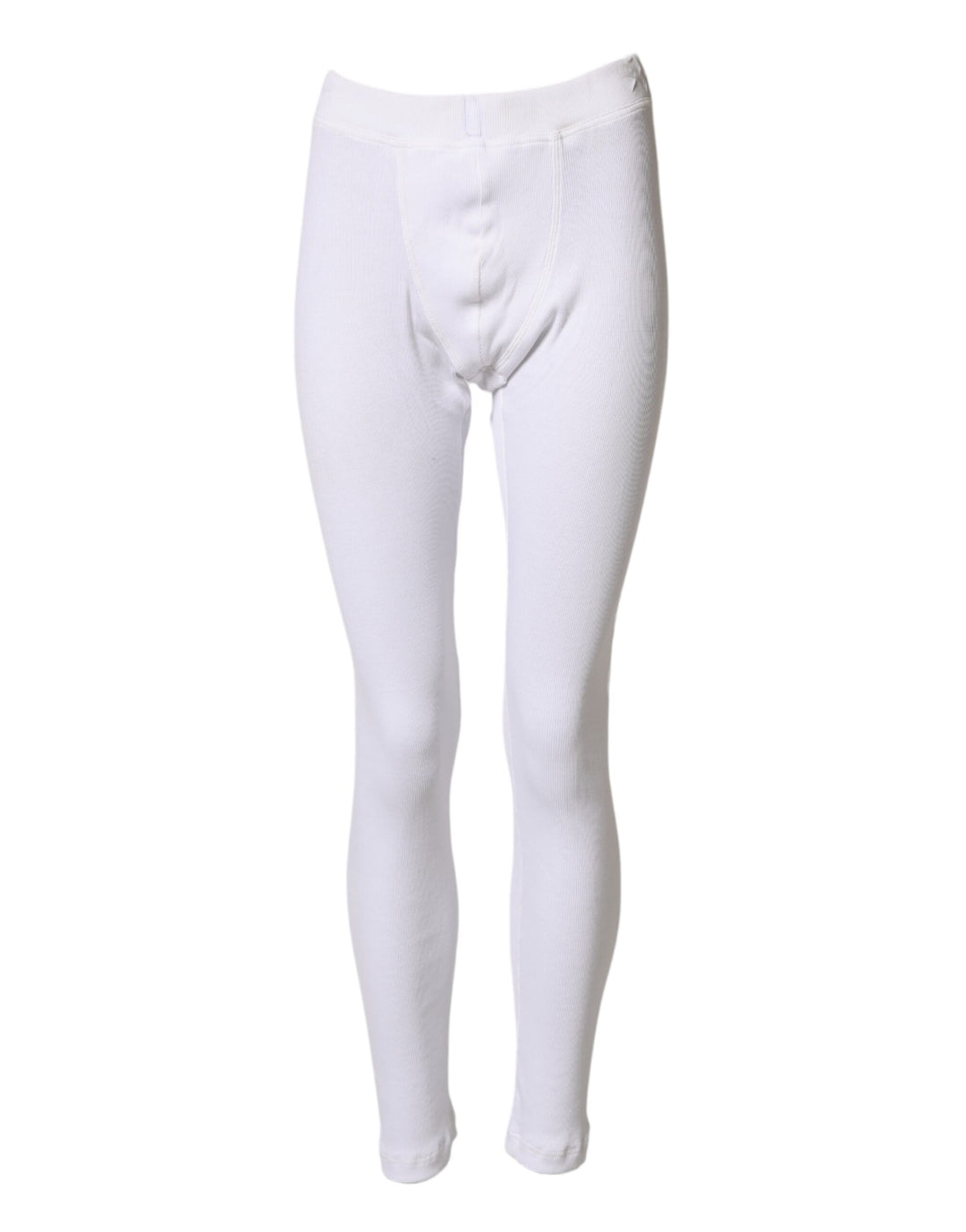 Dolce &amp; Gabbana White Cotton Mid Waist Tights Leggings Pants