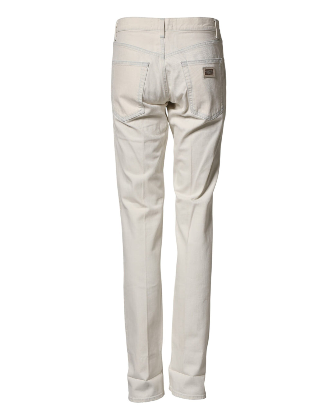 Dolce &amp; Gabbana White Cotton Skinny Denim Trouser Men Jeans