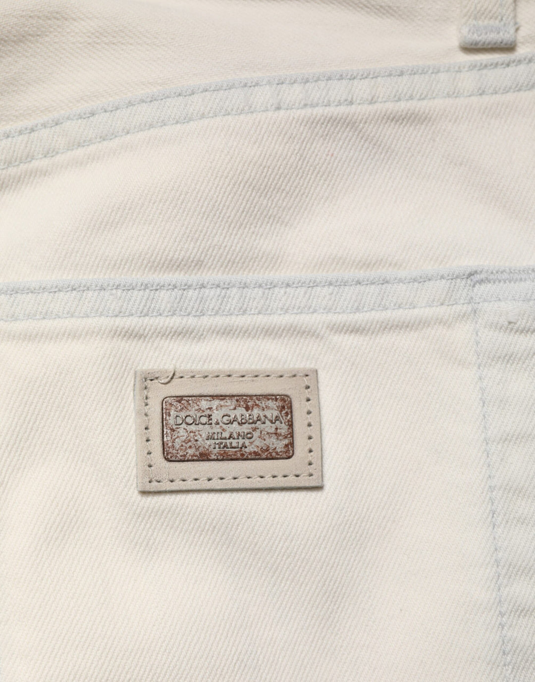 Dolce &amp; Gabbana White Cotton Skinny Denim Trouser Men Jeans