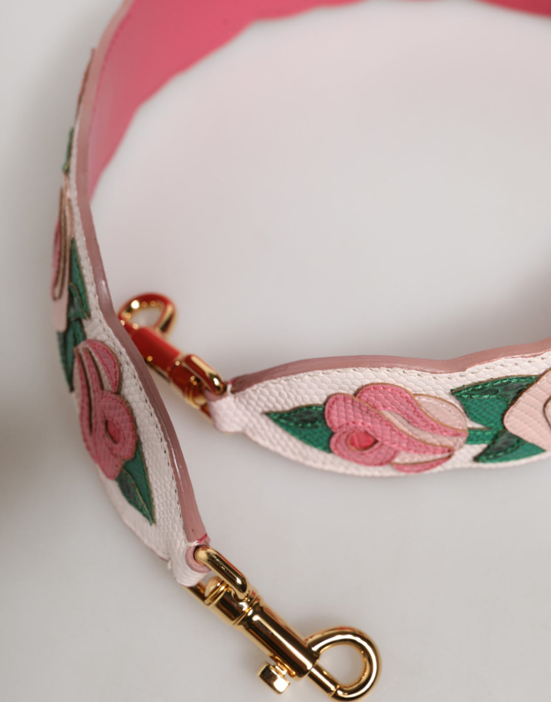 Dolce &amp; Gabbana Strap White Floral Calf Leather Bag Accessory Shoulder