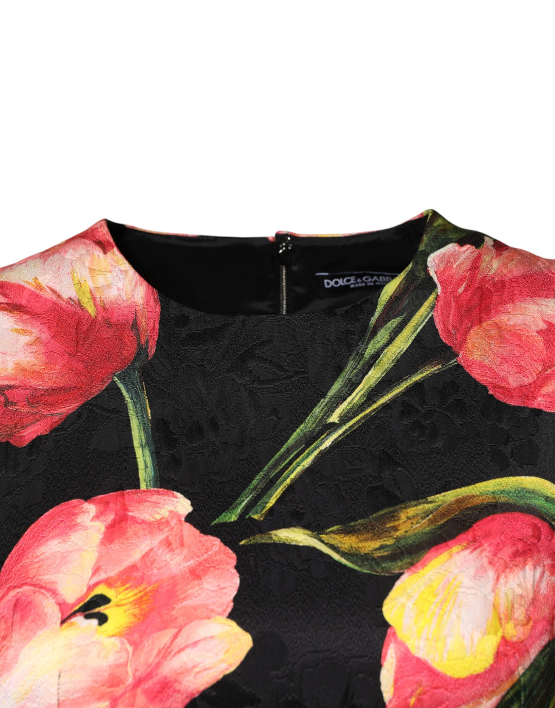 Dolce &amp; Gabbana Black Floral Print Viscose A-line Mini  Dress