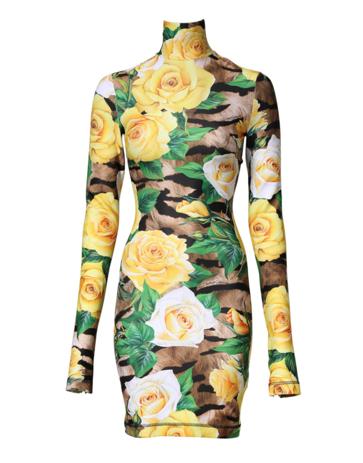 Dolce &amp; Gabbana Multicolor Floral Print Sheath Mini Dress