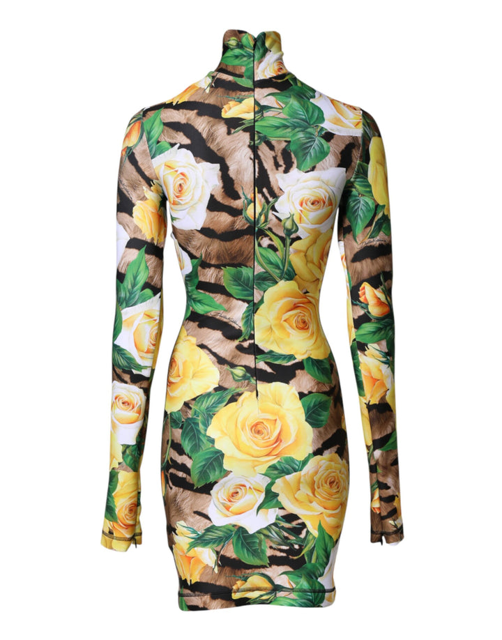 Dolce &amp; Gabbana Multicolor Floral Print Sheath Mini Dress