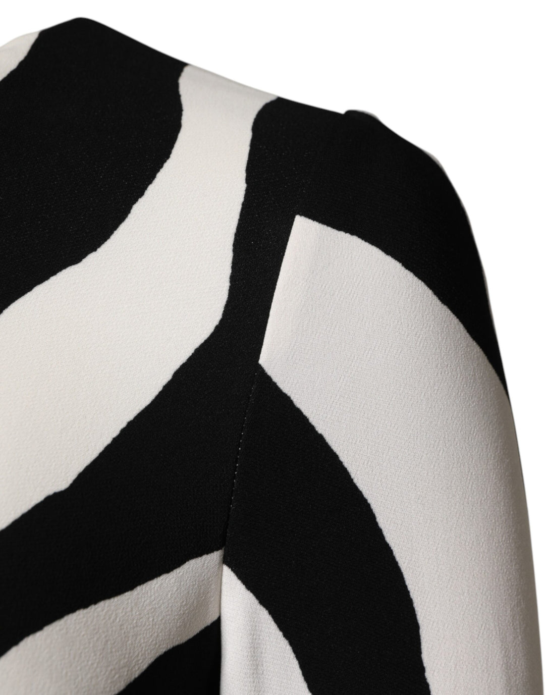 Dolce &amp; Gabbana Black White Zebra Viscose Sheath Midi Dress