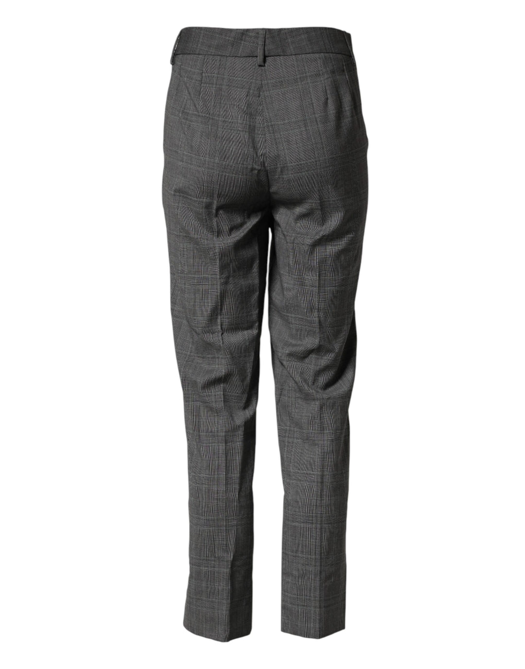 Dolce &amp; Gabbana Dark Gray Check Tartan VirginWool Dress Pants
