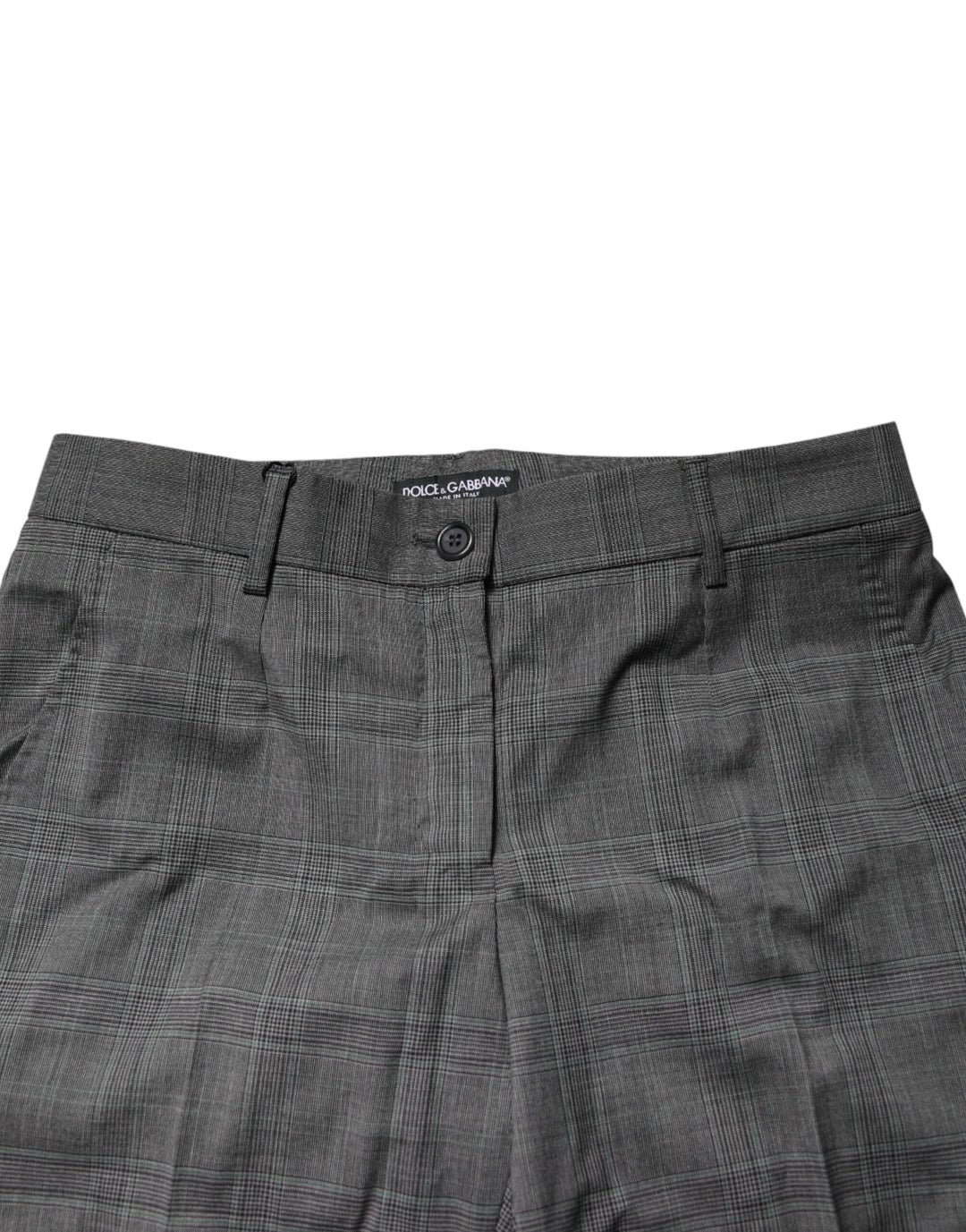 Dolce &amp; Gabbana Dark Gray Check Tartan VirginWool Dress Pants