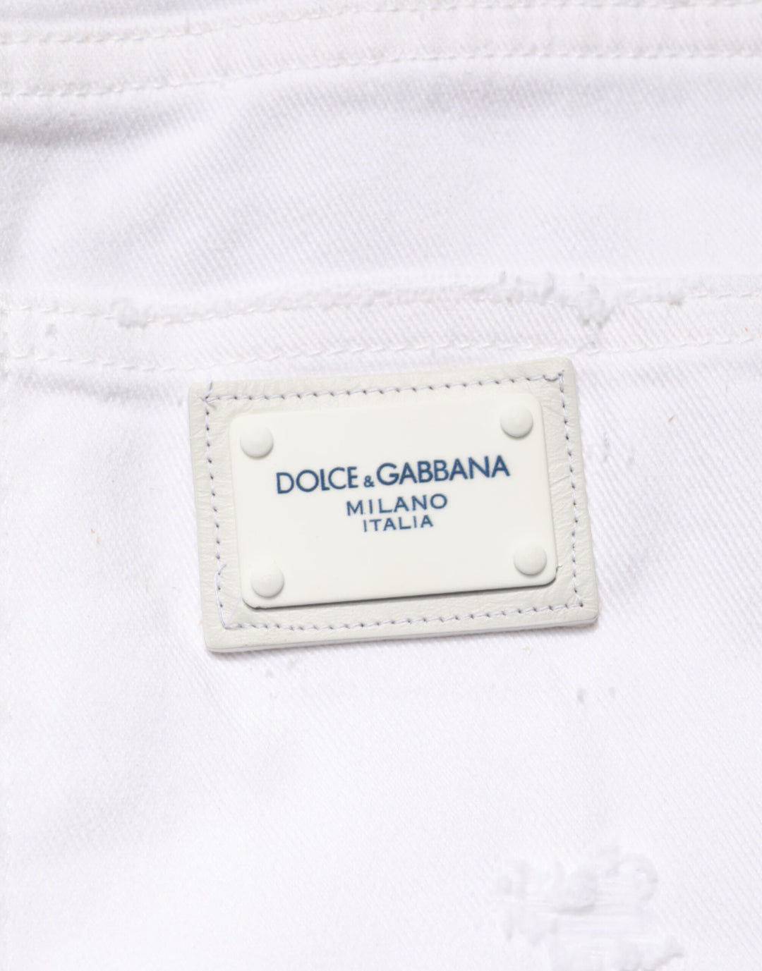 Dolce &amp; Gabbana White Distressed Cotton BOYFRIEND Denim Jeans