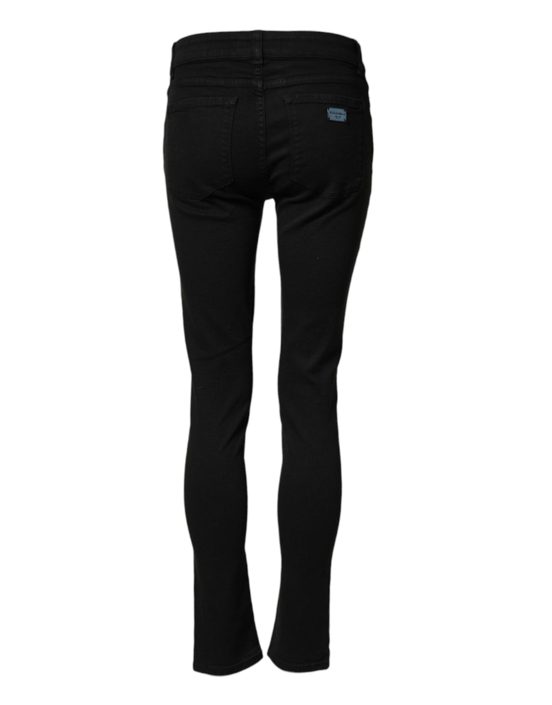 Dolce &amp; Gabbana Black Cotton Skinny Mid Waist Denim Jeans