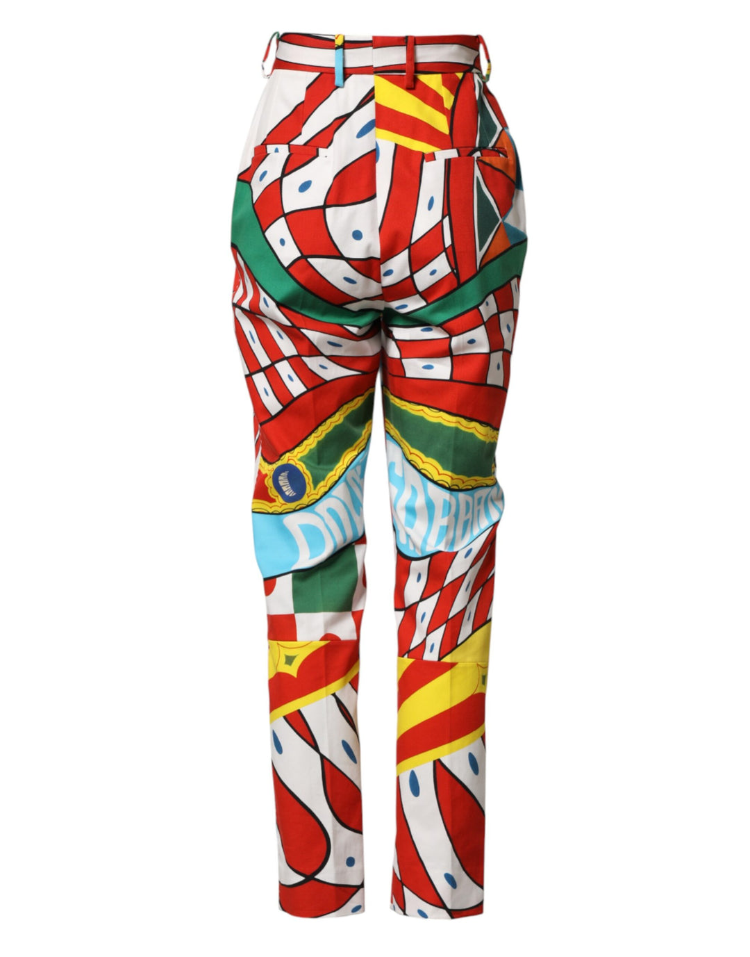 Dolce &amp; Gabbana Multicolor Geometric Pattern Straight Pants