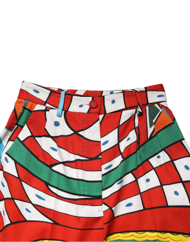 Dolce &amp; Gabbana Multicolor Geometric Pattern Straight Pants