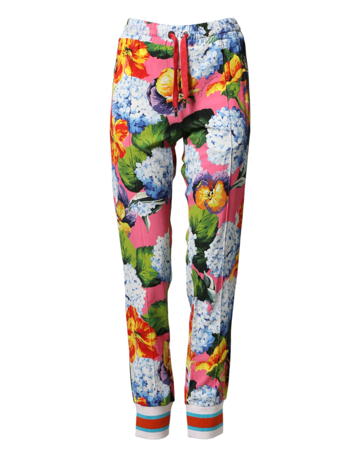 Dolce &amp; Gabbana Multicolor Floral Mid Waist Jogger Pants