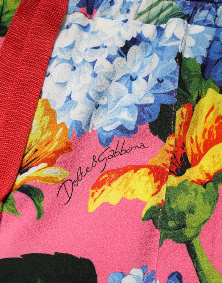 Dolce &amp; Gabbana Multicolor Floral Mid Waist Jogger Pants