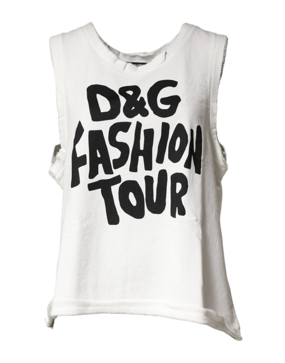 Dolce &amp; Gabbana White Graphic CrewNeck Sleeveless Tank T-shirt