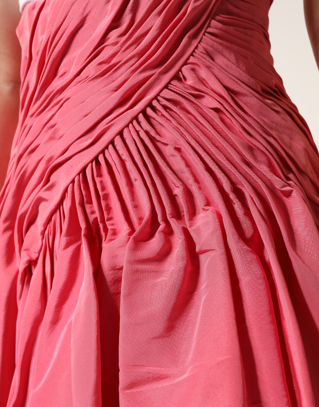 Dolce &amp; Gabbana Pink Silk Pleated High Waist Midi Skirt