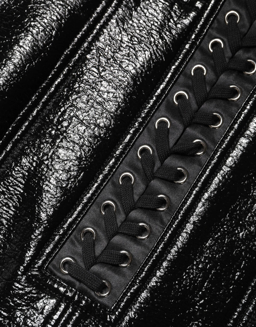 Dolce &amp; Gabbana Black Nylon Eyelet Detail Coated Mini Skirt