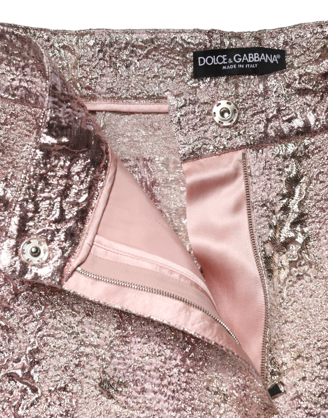 Dolce &amp; Gabbana Pink Jacquard High Waist Hotpants Shorts