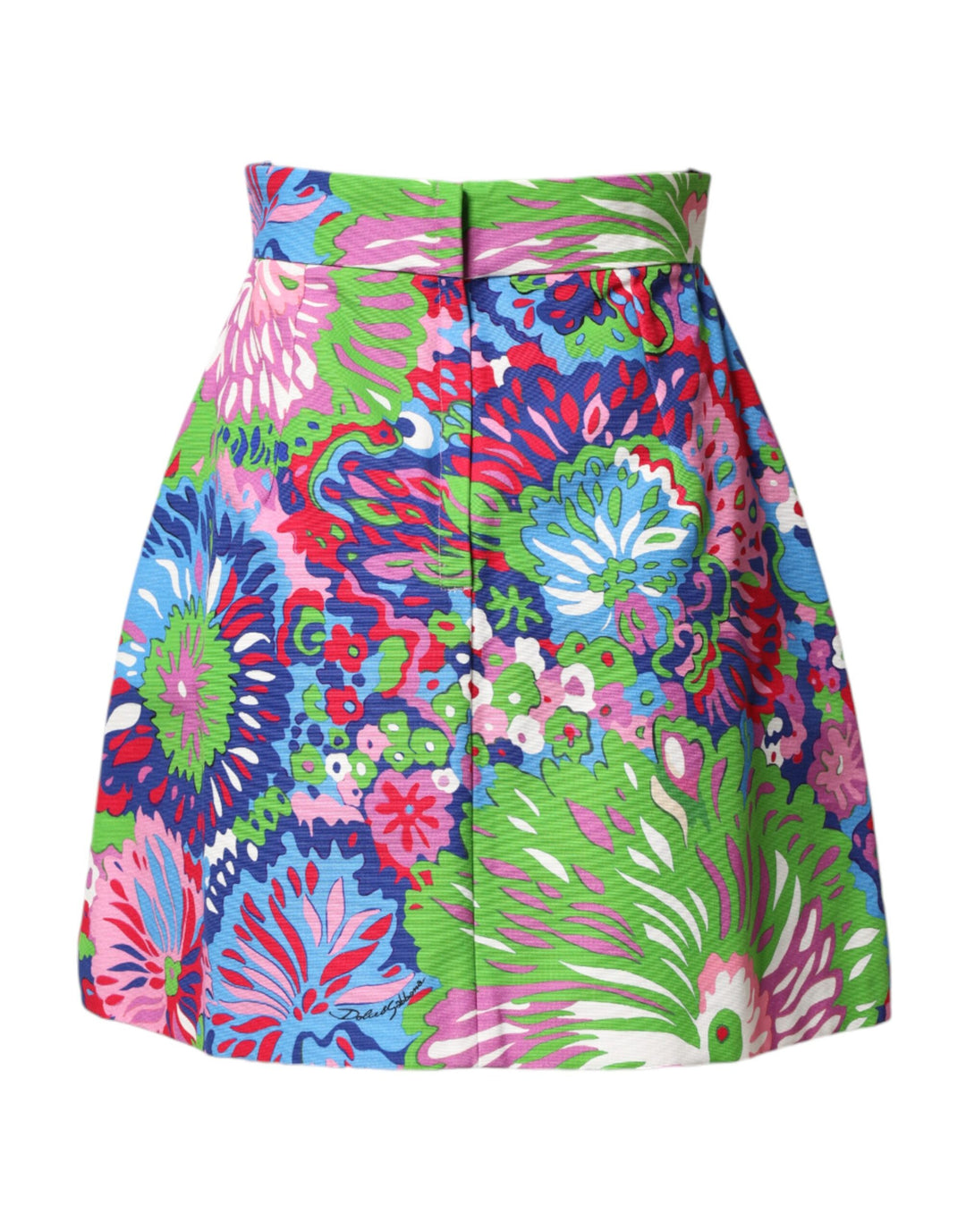 Dolce &amp; Gabbana Multicolor Floral Buttoned High Waist Mini Shorts