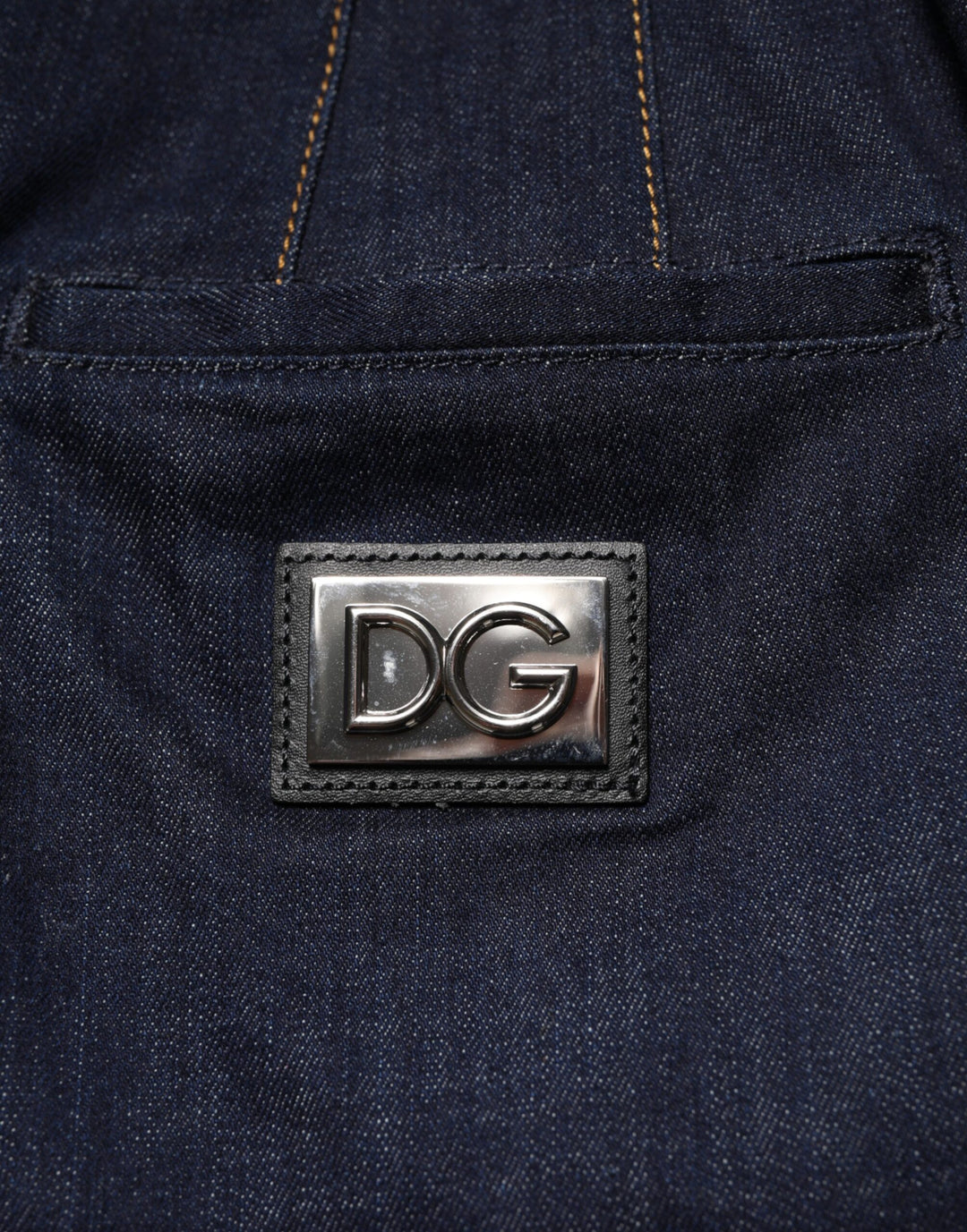 Dolce &amp; Gabbana Dark Blue Cotton A-line Denim Midi Skirt