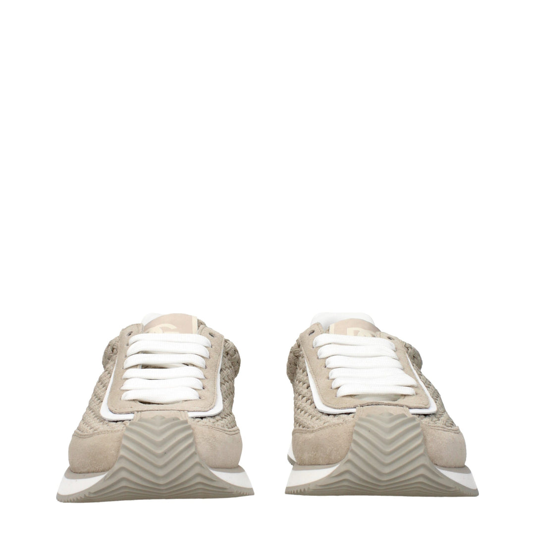 Dolce &amp; Gabbana Beige Fabric Low Top Sneakers